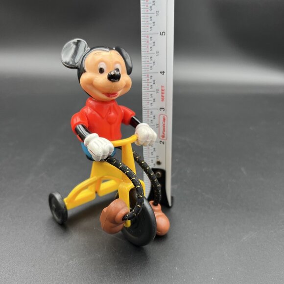 VTG Mickey Mouse on Tricycle that Pedals 1977 Walt Disney Productions Hong Kong - Picture 15 of 15